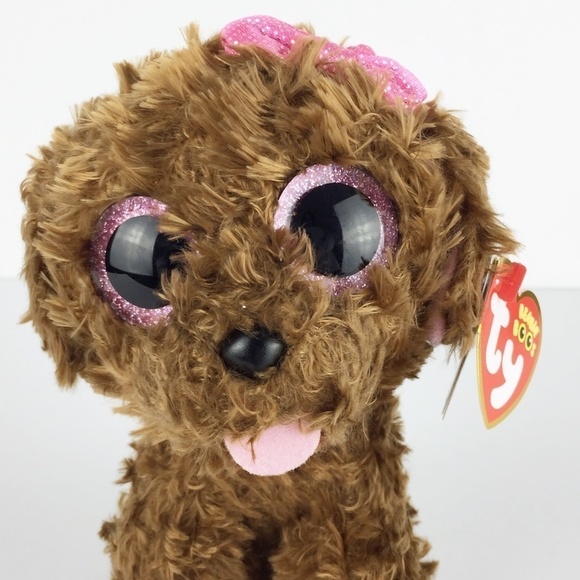 NEW Ty Beanie Boo Puppy Dog Maddie 6" Plush Brown Curly Fur March 28 2016 - Picture 2 of 8